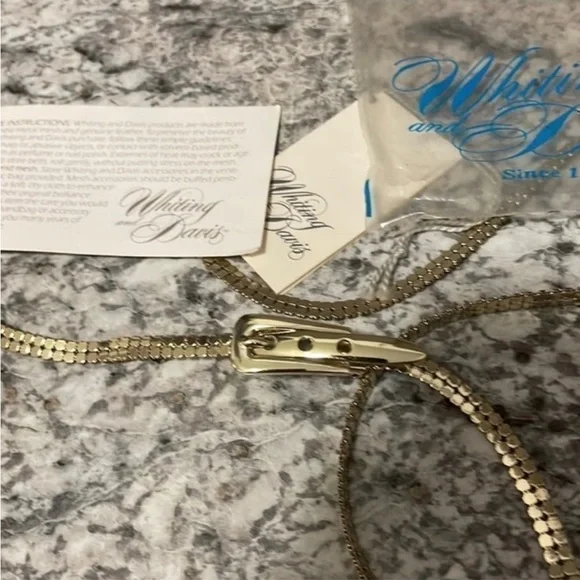 NWT Whiting & Davis Vintage Gold tone Snake Belt . Brand new . - Picture 6 of 8
